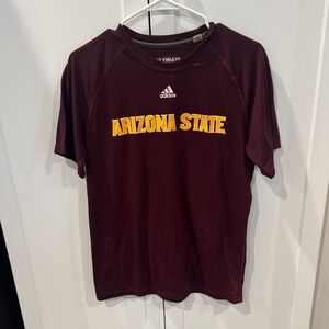 Adidas Maroon Arizona State Tee with Yellow Print